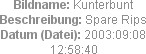 Bildname: Kunterbunt
Beschreibung: Spare Rips
Datum (Datei): 2003:09:08 12:58:40